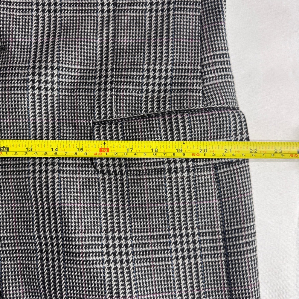 Burberrys Blazer Men 44L Grey Glen Plaid Sport Coat Vintage Dark Academia Luxury - Picture 10 of 16